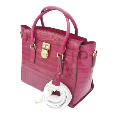 Michael Kors Crocodile Embossed Berry Satchel/Tote • $140