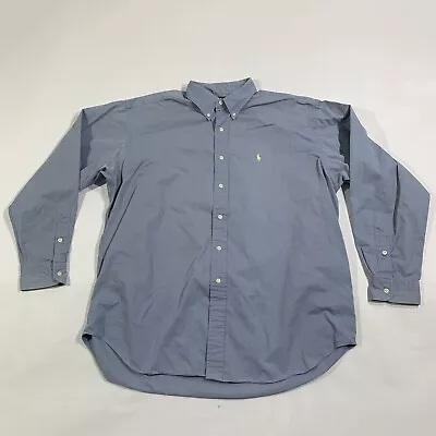 Ralph Lauren Shirt Mens XL Blue Blake Long Sleeve Cotton Chino Twill Collared • $6.94