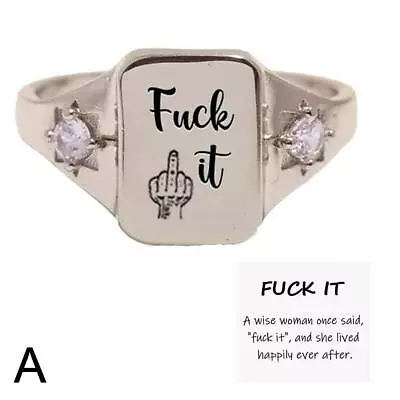 F***-IT Ring Square Ring Jewellery Gift For Wise Women Tired-Ass Women Size 5-10 • $1.99