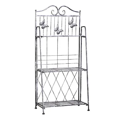 Outsunny 3-Tier Metal Folding Plant Stand Display Rack Bookshelf Unit Outdoor • £37.99