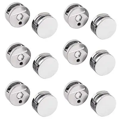 12 Pcs Mirror Clips Glass Clips Clamps Holder Round Shape Wall-Mounted Mirrors B • £14.81