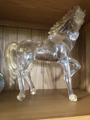 £1750 • Buy Hand Blown Murano Glass Horse With Gold Tail And Mane. Every Piece Is A 'one Of'