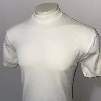 Vtg Banlon Shirt MENS LARGE Kmart Stretchy Nylon Rat Pack Knit Cream 50s 60s Mod • $59.80