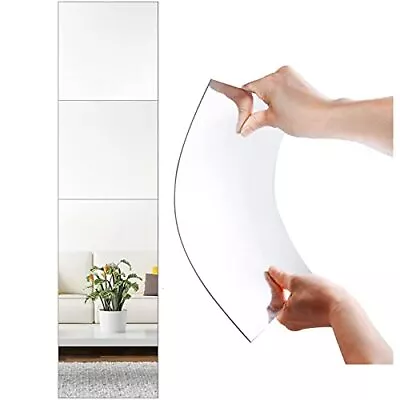 Acrylic Full Length Wall Mirror Tiles12 X 12  X 4 Pcs Shatterproof Mirror Wallmo • $26.94