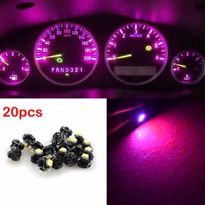 Super Pink LED T3 Neo Wedge 1210SMD LED Dash Climate Gauge Light Bulb 20PCS • $8.98