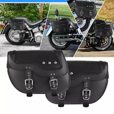 Motorcycle PU Side Saddle Bags Fit Yamaha Virago XV 250 500 535 700 750 920 1100 • $127.69