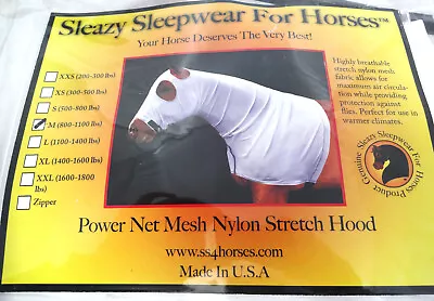 New Sleazy Sleepwear Horses Power Net Mesh Fly Neck Hood Nylon Mane Tamer Sizes • $79.99