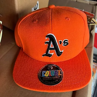 Vintage Oakland Athletics MLB Orange American Needle Hat Snapback Cap New Men • $24.99