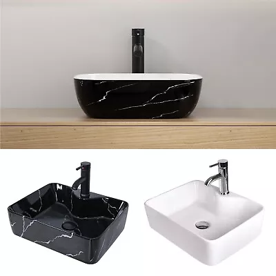 ELECWISH Bathroom Vessel Sink Ceramic Basin Bowl Countertop Basin With Faucet • $99.99