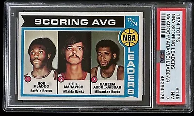 Bob McAdoo/Pete Maravich/Abdul-Jabbar 1974 Topps NBA Scoring Leaders #145 PSA 7 • $25