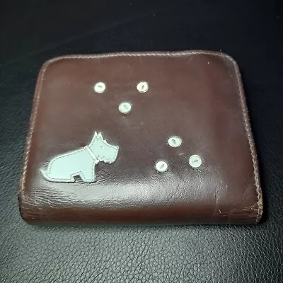 Radley Dog Brown Leather Zip Purse Credit Card Photo Card Holder  • £14.99