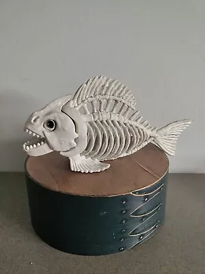 Halloween PIRANHA Fish Bone S Skeleton Movable JAW Display ANATOMY 10  Aquarium • $11.99