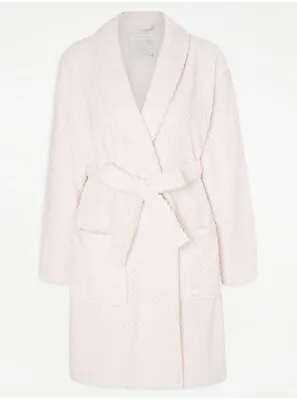 Brand New George Size Large-16-18 Pale Pink Waffle Soft Feel Dressing Gown-Robe • £11.50