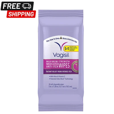 $11.75 • Buy Vagisil Anti-Itch Medicated Feminine Vaginal Wipes, 20 Wipes (PK 1)