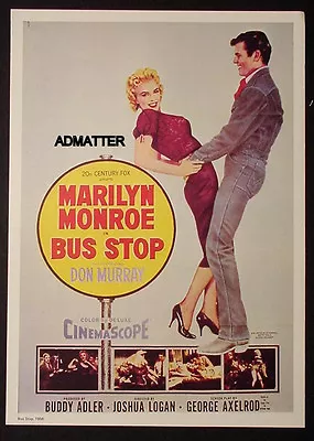 Marilyn Monroe Vintage Movie Poster From 1956 Film Bus Stop Don Murray!  • $24.99