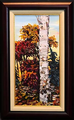 Maya Eventov  Autumn Etude V  Trees  Oil Canvas Custom Framed ADL022613-03 • $1550