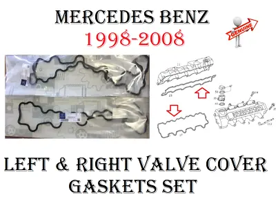 Mercedes Engine Valve Cover Left & Right Gaskets For W220 W219 W210 W211 W463 • $63.33