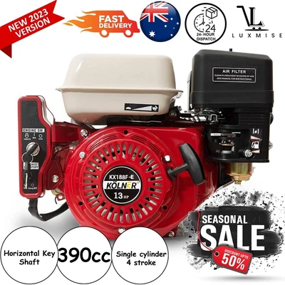 $492.89 • Buy New Kolner 13hp 25.4mm Horizontal Key Shaft Q Type Petrol Engine Electric Start