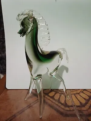 Vintage Mcm Murano Glass Horse Grey Smoke  • £40