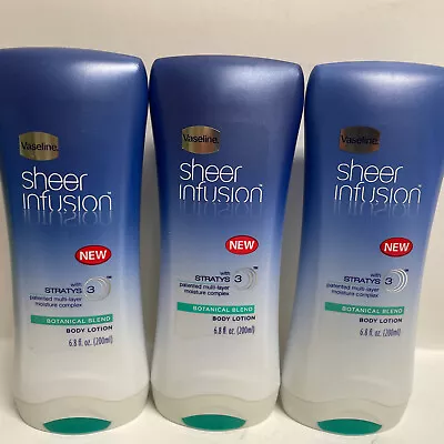 3 X Vaseline Sheer Infusion BOTANICAL BLEND Body Lotion With Stratys 3 • $30.99