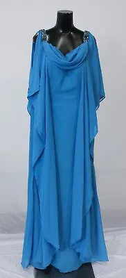 LanTing Womens Draped Chiffon Mother Of The Bride Dress LV5 Blue See Description • $44.99