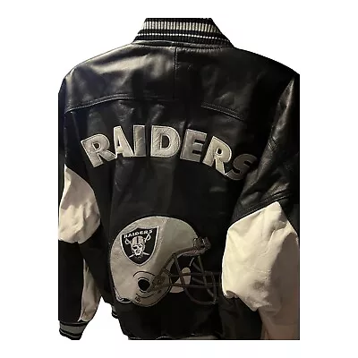 Vintage G III By Carl Banks Oakland/Vegas Raiders Leather Jacket  Size Medium • $125