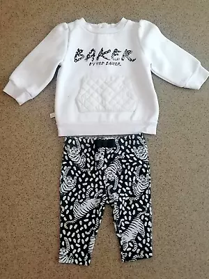 Baby Girls Tiger Sweat Top/Leggings Set By Baker By Ted Baker Age: 3-6 Mths • £15