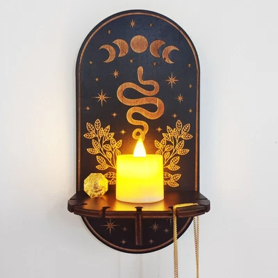 £9.60 • Buy Home Decor Wooden Candlestick Pendant Creative Meditation Home Decoration(snake)