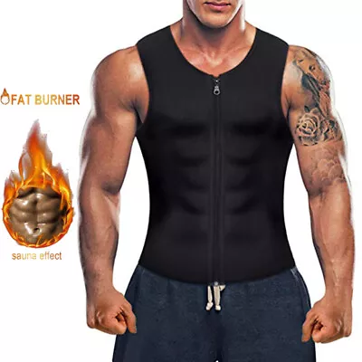 Men's Waist Trainer Sweat Vest Neoprene Sauna Tank Top Thermo Body Shaper Shirts • $30.99