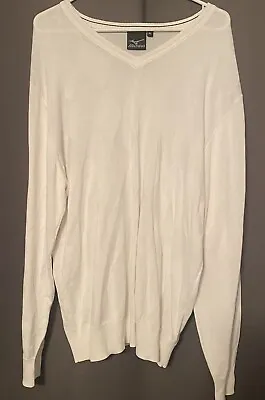 Mizuno Mens White Pullover Sweater Xl Golf Baseball Light Diamond Casual • $14.25