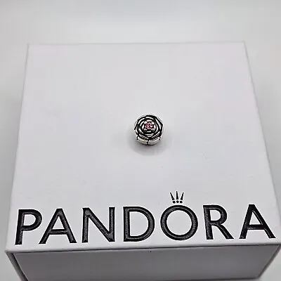 Genuine Pandora Salmon Blooming Rose Charm ALE 925 #790575CZS • £26