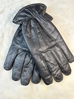 Vintage Perry Ellis Genuine Leather Gloves Lined Warm Winter Gloves NEW Mens M • $22.85