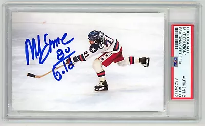 MIKE ERUZIONE Signed Photo W/ Inscription -Miracle On Ice 1980 Olympic Team -PSA • $99.99