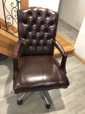 $995 • Buy Chesterfield  FULL GENUINE LEATHER Executive CEO Desk Office Chair  (Dark Brown)