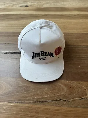 Jim Beam Hat Cap Snapback White Brand New Bourbon Logo Embroidery Alcohol Cap • $15