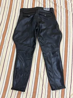 Men's Real Cow Leather Police Uniform Breeches Black Leather Breeches Gay Bluff • $134.99