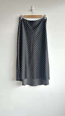 Zara Satin Polka Dot Midi Skirt (size M) • $20