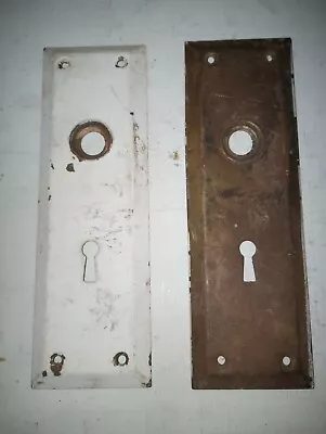 PAIR Antique/Vintage Brass Door Plates Backplates Knob Back Plate • $16