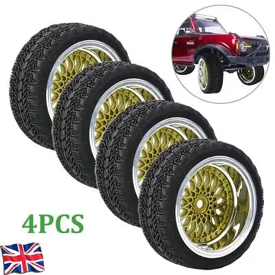 4X RC Car Wheels Upgrade For 1:10 Scale Models With Soft Rubber DRY Tyres UK • £12.99