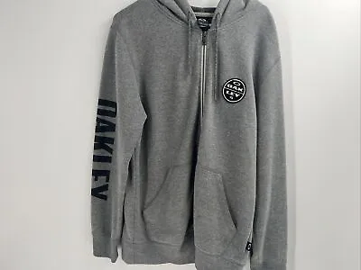 Oakley Men’s Full Zip Jacket Hoodie Size Medium Gray Regular Fit Logo • $21.99