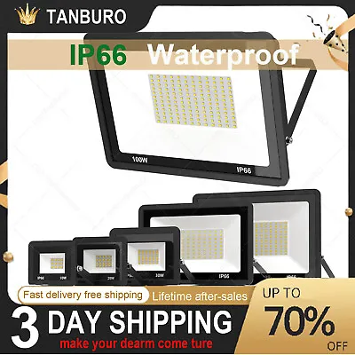 LED Floodlight 100W 50W 30W Outdoor Garden Security Spot Light External Lighting • £7.50