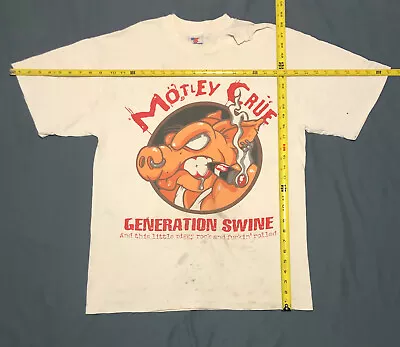 Authentic Thrashed Vintage 1997 Motley Crue Generation Swine Tour T-shirt Size L • $56.66