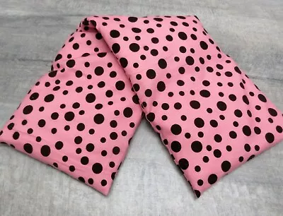 Microwave Corn Pillow Removable Washable Cover Heat Pack Bag Pink Black Dots 804 • $24