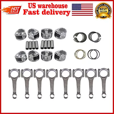 Connecting Rods + Pistons +Rings For 2009-2015 Chrysler Dodge 1500 Jeep Ram 5.7L • $319.90
