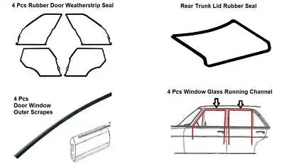 Full Rubber Door Trunk Weatherstrips Gasket Seals Mercedes Benz W108 SE 13 Pcs • $347.04
