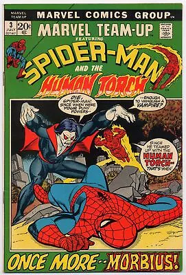 Marvel Team-Up 3 VF- 1972 Marvel Spider-Man 3rd App Mobius Gil Kane • $80