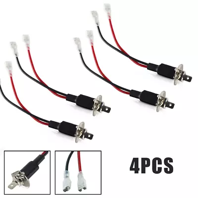 4X LED Headlights Connection H3-To-H1 Conversion Adapter Sockets Wiring HID Mods • $10.11