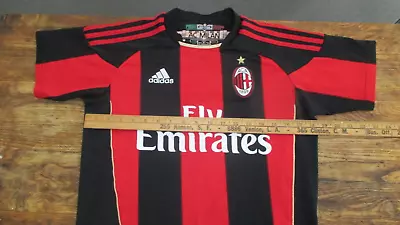 AC MILAN Home Football Shirt Soccer Jersey Adidas Size Fly Emirate Kids XL • $20