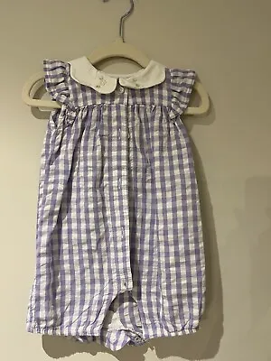 M&S Baby Girls Lilac & White Romper Suit 3-6 Months  • £5.50
