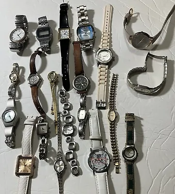 $9.99 • Buy LOT Of 6 WATCHES FOSSIL, PULSAR, RELIC + MENS And WOMENS VINTAGE PARTS Or REPAIR